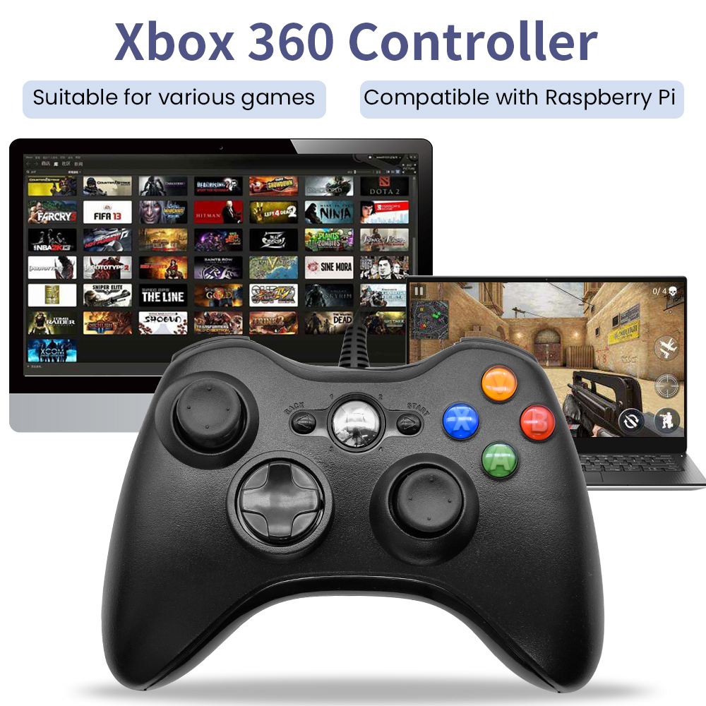 DH-Home USB Wired Game Controller For PC / Raspberry Pi Gamepad