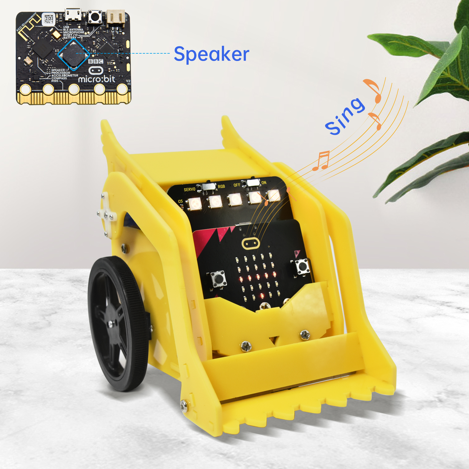 Keyestudio Micro Bit V2 Desk Bit Small Robot Smart Car for Microbit ...