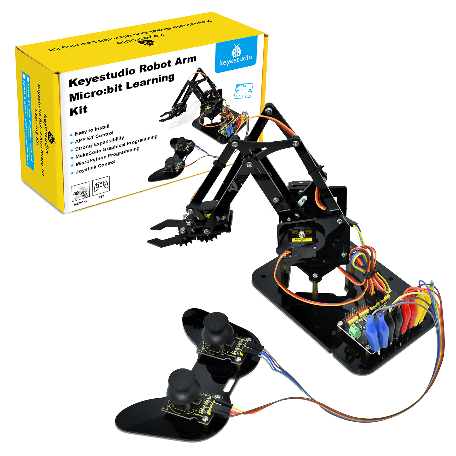 Keyestudio 4DOF Robot Arm Microbit Learning Kit Robot Arm Kit DIY Robot ...